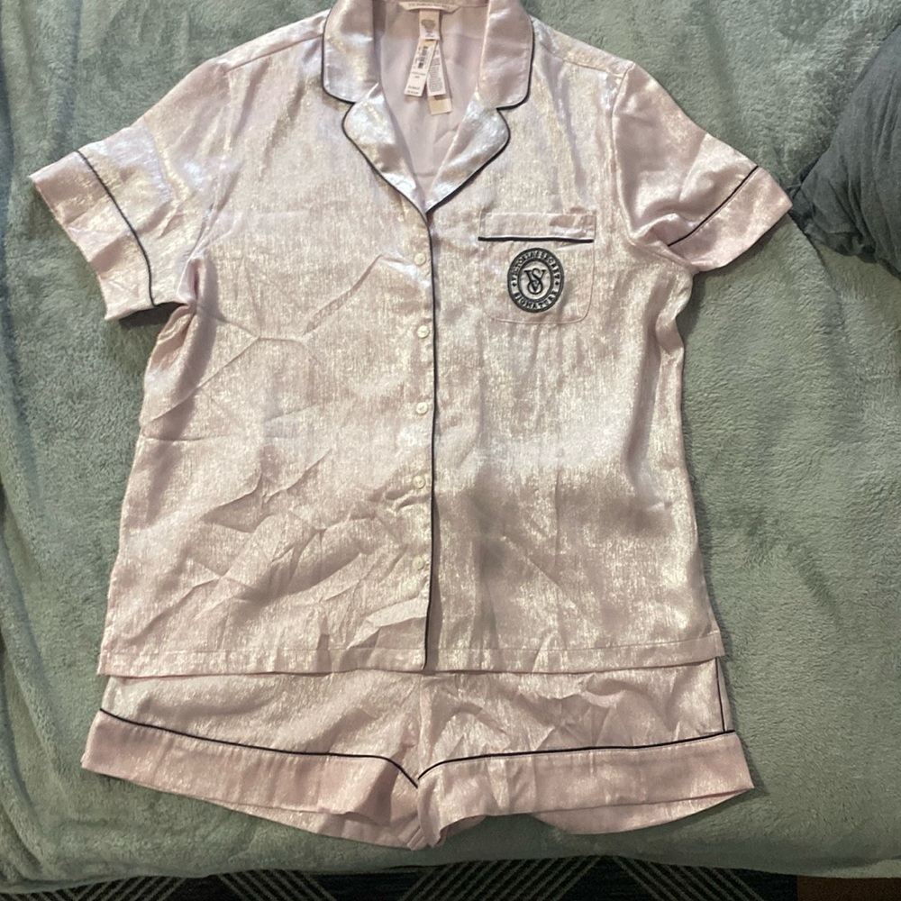 Victoria's Secret Pink Satin Pajama Set